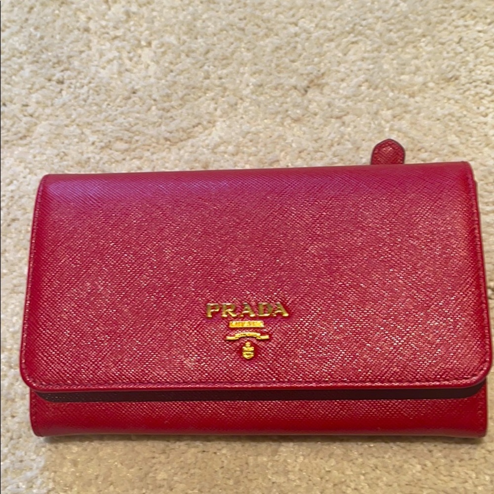 Authentic Red Prada Wallet